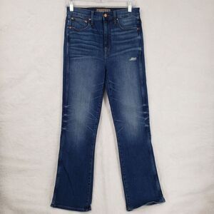 J Crew Point Sur Jeans Womens 27T Blue High Rise Flare Leg Distressed Denim